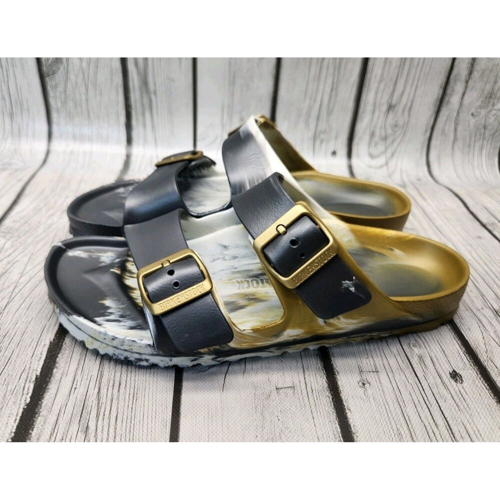 Birkenstock Arizona Essentials EVA Glamour Gold Multi Marbled Sandal 40 W9 M7
